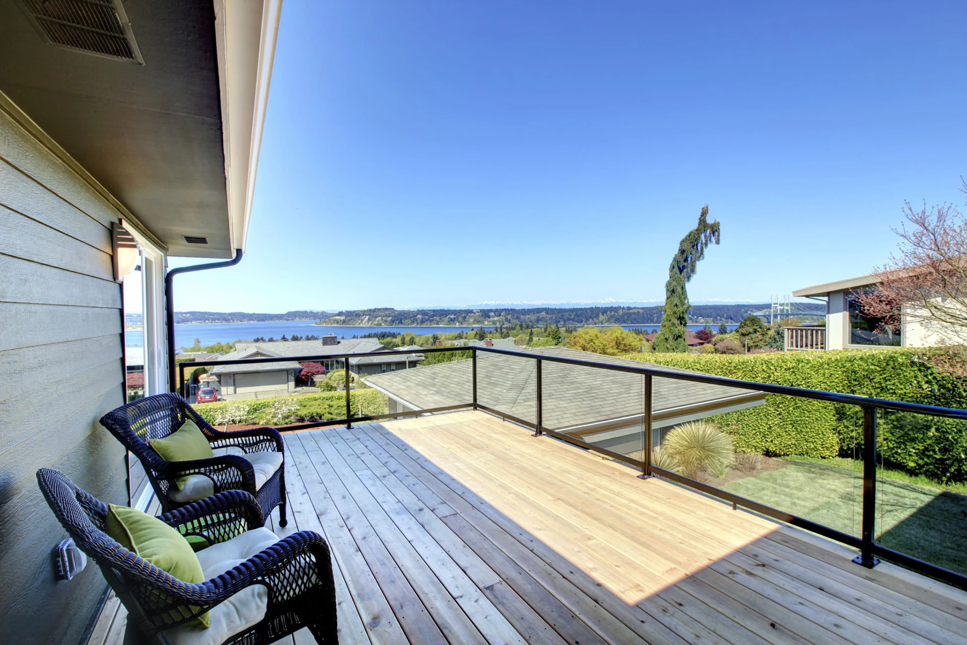 Amazing Summer View From A Walkout Wood Deck